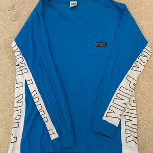 Pink Victoria’s Secret blue t-shirt